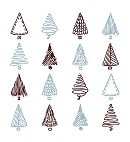 矢量简笔松树素材