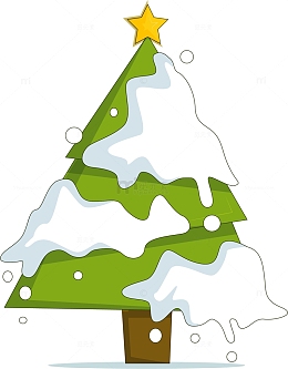 落雪的冬天圣诞树