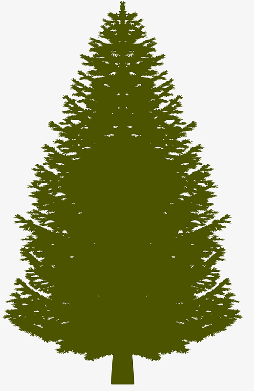 墨绿色卡通扁平风格雪松