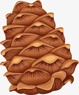 png卡通树塔矢量图下载pngpng装饰插画pngpng松果 松塔 干松果 松子