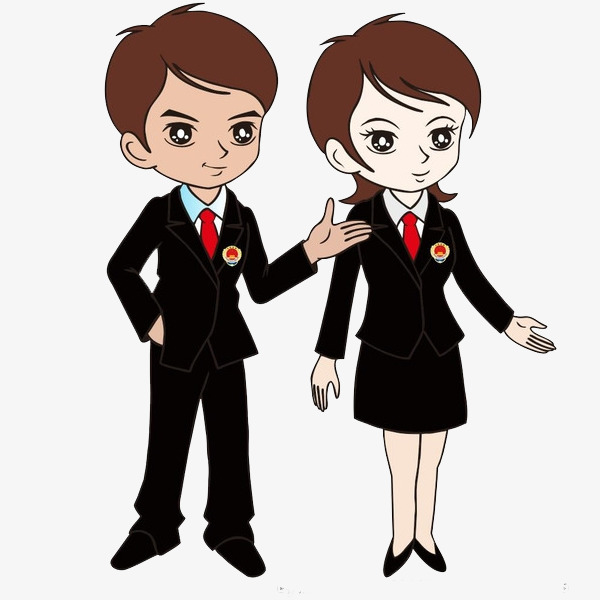 卡通微笑的检察官素材免费下载_觅元素