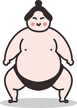 微笑可爱相扑胖子