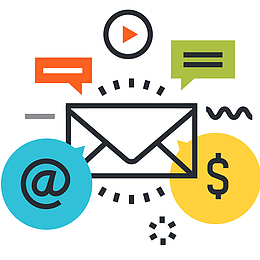 电子邮件卡通插画