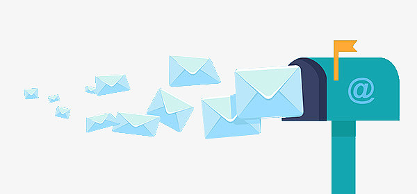 卡通蓝色信箱简图