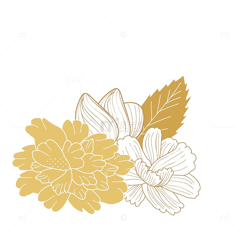 金色花朵矢量装饰