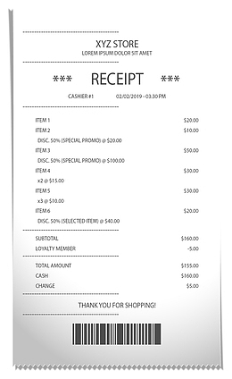 商务购物小票凭条