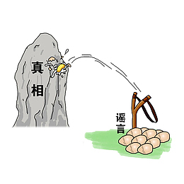 卡通求真相破谣言的PNG