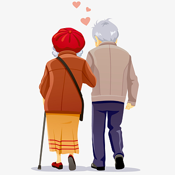 卡通重阳节人物元素(2000x2000)psdpng手绘重阳节老太太形象免抠元素