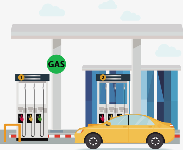 一个矢量汽车加油站素材免费下载_觅元素