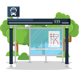 树荫下的公交车站