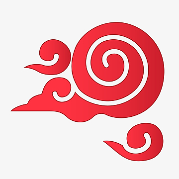 几朵简约的红色祥云