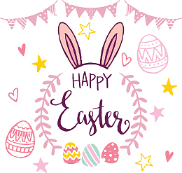粉红色兔耳朵复活节