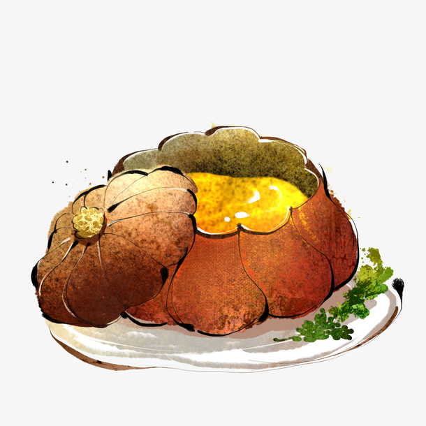 彩绘手绘美味南瓜粥