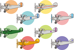 卡通双翼飞机图标