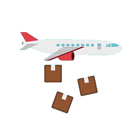 飞机运送货物PNG