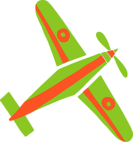 卡通手绘儿童画飞机素材