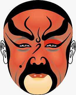 红色脸谱矢量素材图