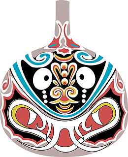 彩色矢量脸谱png图