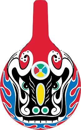 红色矢量脸谱素材图
