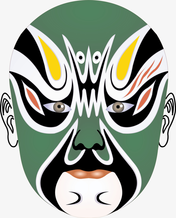 矢量彩色脸谱素材图