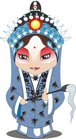 京剧人物矢量素材图