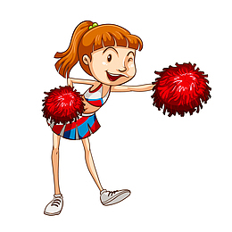 啦啦队里的小女孩人物设计