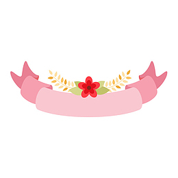 手绘鲜花装饰标题框