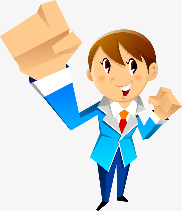 矢量手绘举拳头的女孩