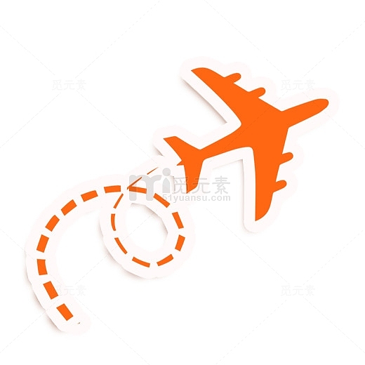 橙色的飞机飞行图标