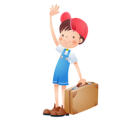 提着行李箱的男孩设计