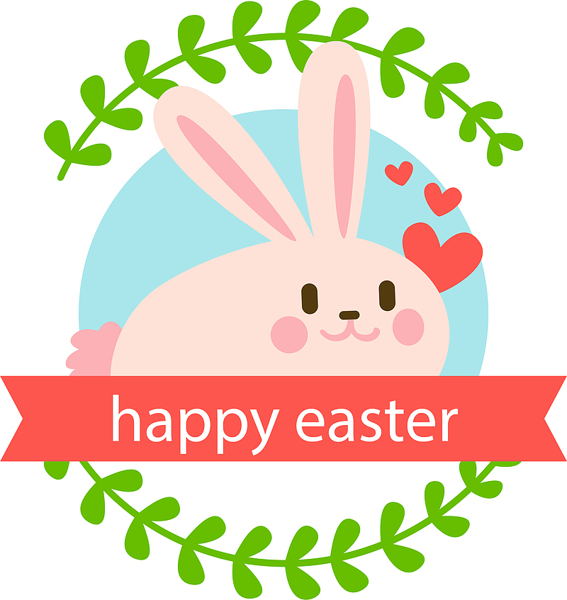 复活节可爱兔子标签
