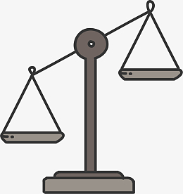 矢量图倾斜的天平