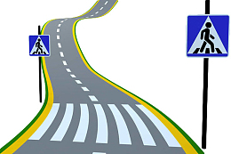 手绘灰色公路人行道