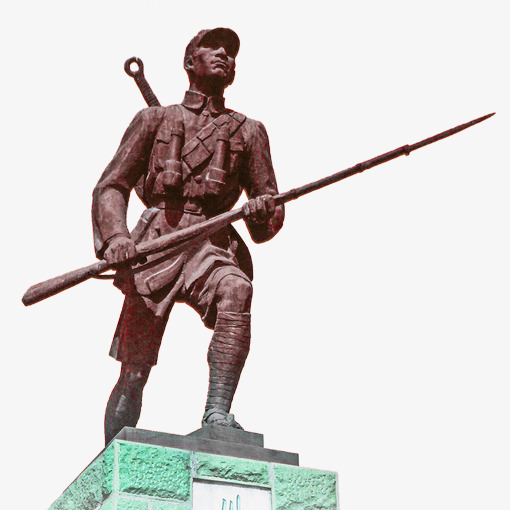 灰色创意七七事变雕塑元素