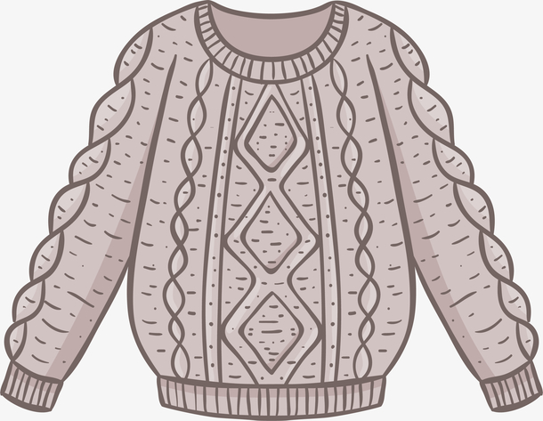 灰色麻花纹冬季毛衣