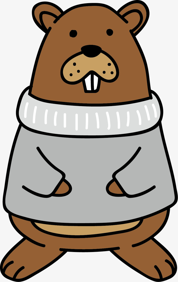 灰色矢量卡通地鼠