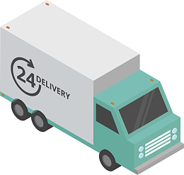 24小时运输的灰色卡车