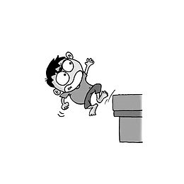 当心坠落卡通漫画