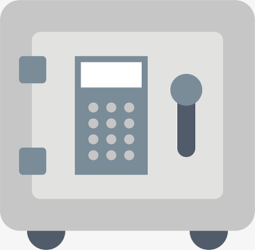 矢量图卡通保险箱