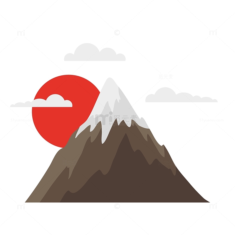 灰色创意日本富士山元素