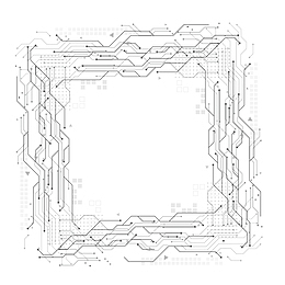灰色科技线稿元素