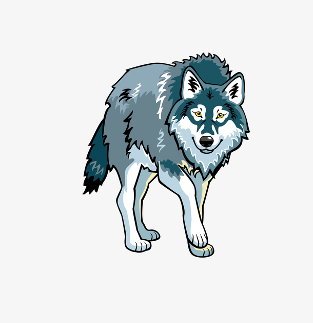 矢量灰色动物狼免抠素材免费下载_觅元素51yuansu.com