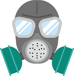 灰色矢量镜面卡通防毒面罩