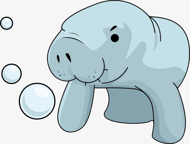 灰色立体气泡海牛