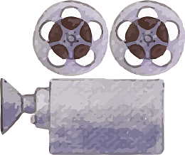 电影节手绘灰色摄影机