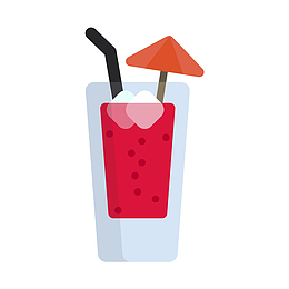 灰色圆角吸管饮料元素