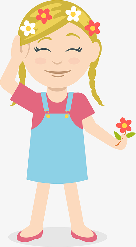 微笑的卡通小女孩图