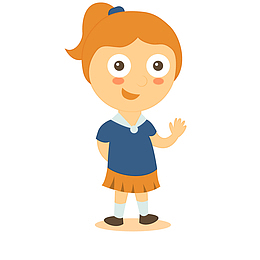 招手打招呼的小女孩