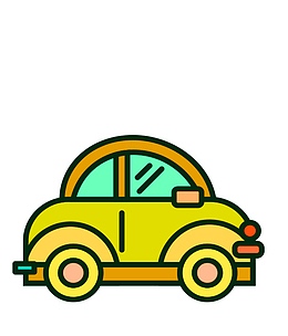 卡通简约手绘交通工具装饰汽车