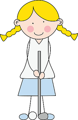 打高尔夫的小女孩